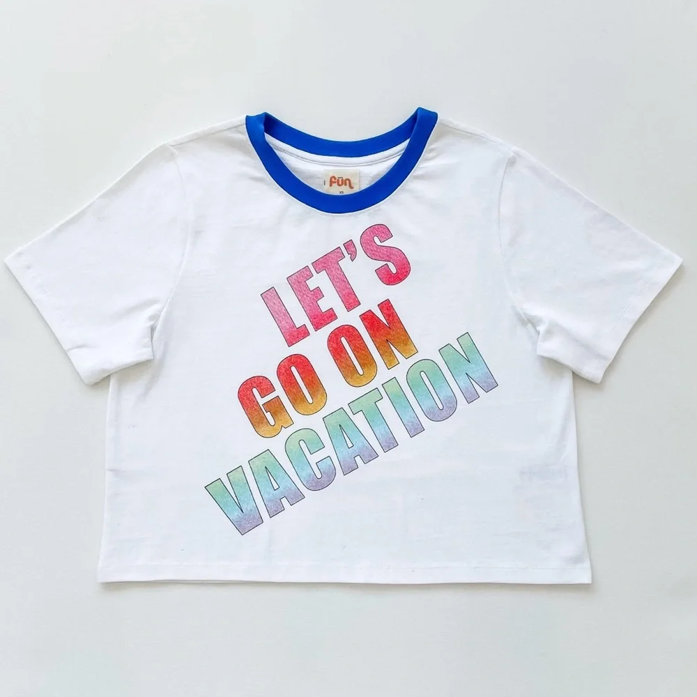 NWT Retail $95 Warm Fun Let's Go On Vacation Tomboy Tee - Picture 5 of 6